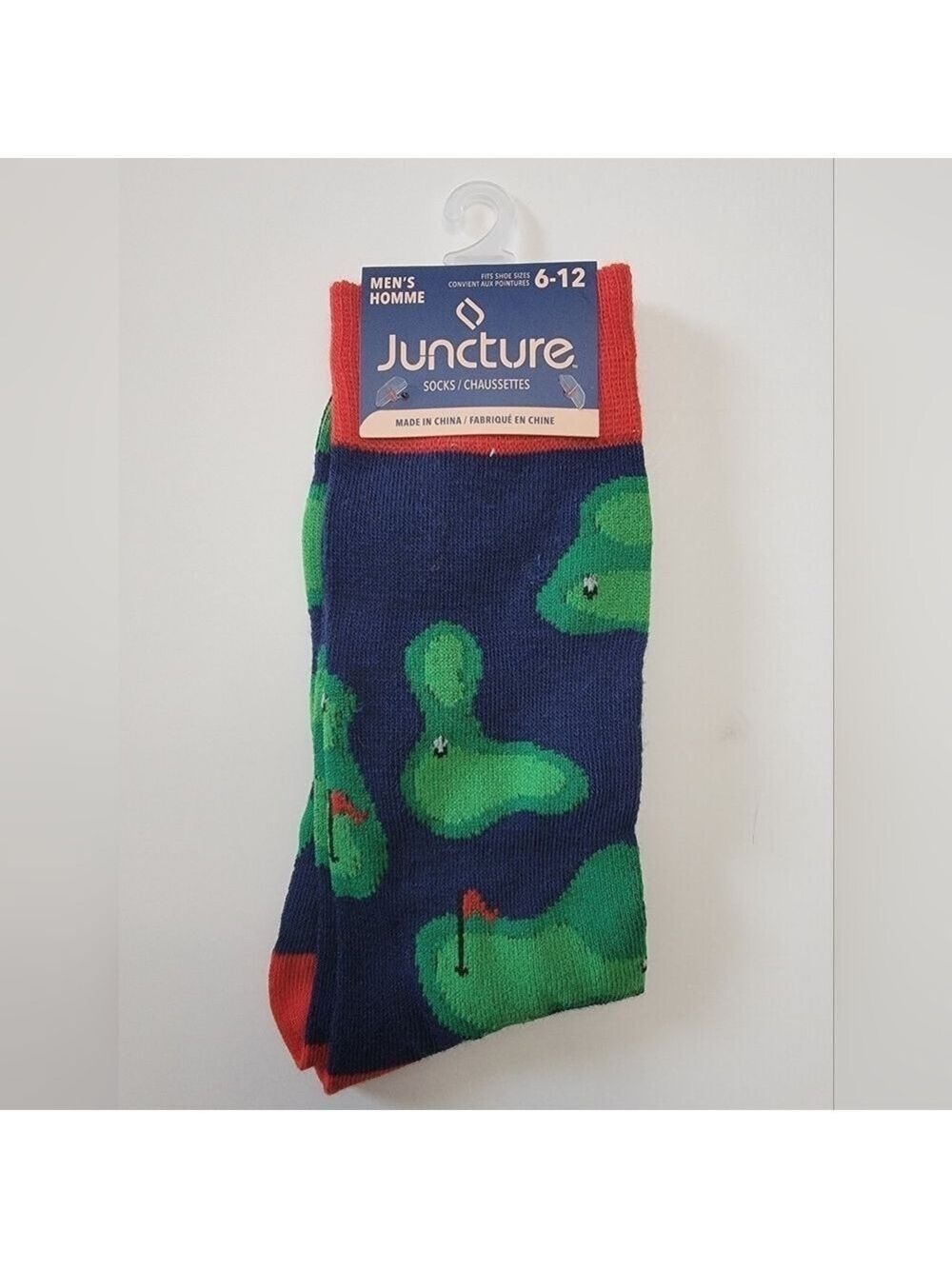 NEW Men's Golf Theme Polyester Stretch Crew Socks Size 6-12 Juncture Novelty NWT